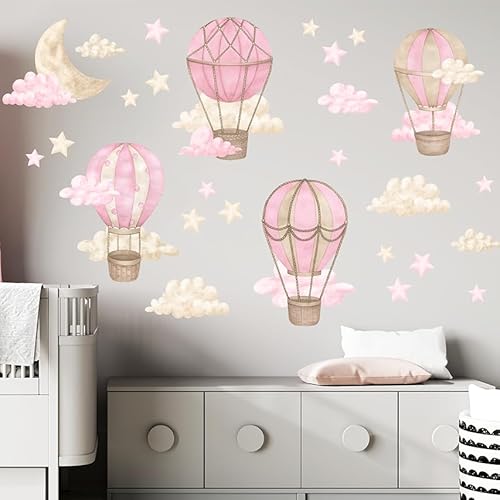 Wally Fox - Wandtattoo Kinderzimmer - Wandsticker Rosa Luftballons, Sterne, Wolken - 21 Stück Wally Fox - Wandtattoo Kinderzimmer - Wandsticker Rosa Luftballons, Sterne, Wolken - 21 Stück von Wally Fox