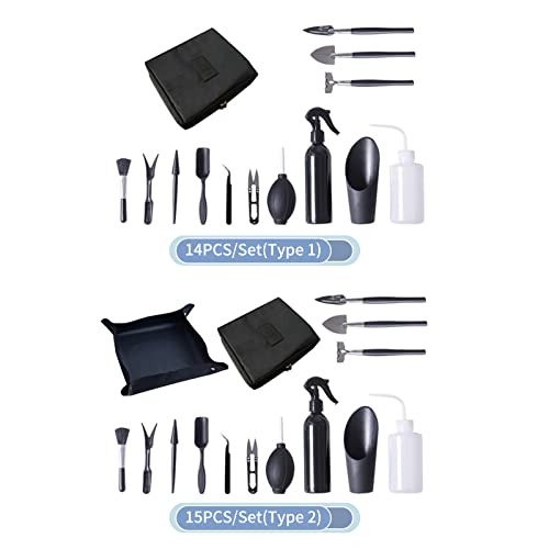 Walmeck 15pcs Gartenpflanzwerkzeug Set Hochwertiges Sukkulenten-Transplantations-Kit für Miniatur-Fairy-Gartenpflanzepflege in Innenräumen (Typ 1) von Walmeck