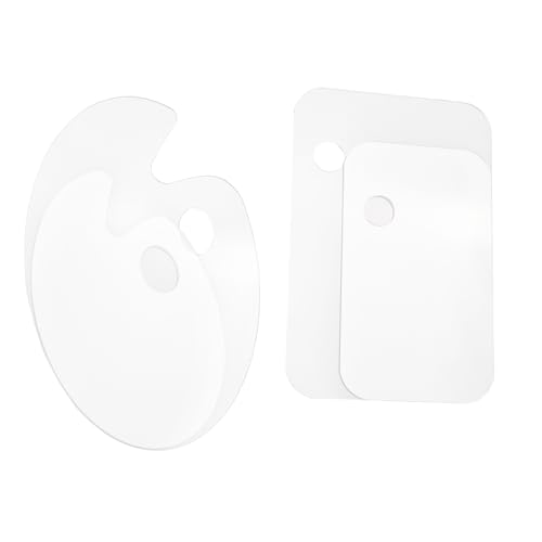 Walmeck 2pcs Ovale Acrylfarbe Palette, Transparente Nicht-Stick-Mischtablett für Kunstmalerei, Leicht zu Reinigen und Bequem zu Halten, Ideal für -Enthusiasten (1) von Walmeck