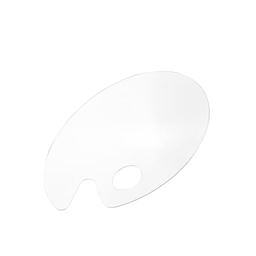 Walmeck 2pcs Ovale Acrylfarbe Palette, Transparente Nicht-Stick-Mischtablett für Kunstmalerei, Leicht zu Reinigen und Bequem zu Halten, Ideal für -Enthusiasten (3) von Walmeck