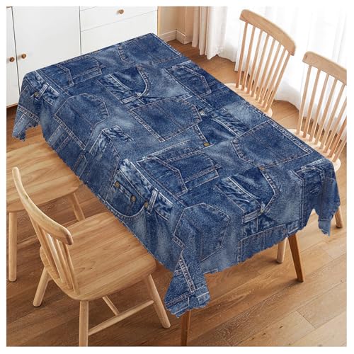 Walmsco Tischdecke, blaue Jeans, Dekoration für Esszimmer, Küche, rechteckige Tischdecke, 132 x 178 cm Walmsco Tischdecke, blaue Jeans, Dekoration für Esszimmer, Küche, rechteckige Tischdecke, 132 x 178 cm von Walmsco