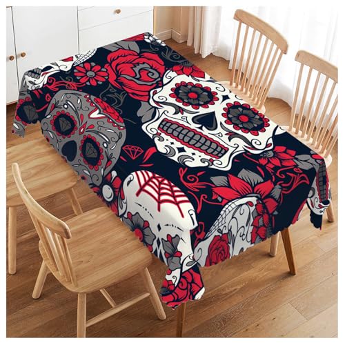 Walmsco Tischdecke, buntes Totenkopf-Dekor für Esszimmer, Küche, rechteckige Tischdecke, 132 x 178 cm Walmsco Tischdecke, buntes Totenkopf-Dekor für Esszimmer, Küche, rechteckige Tischdecke, 132 x 178 cm von Walmsco