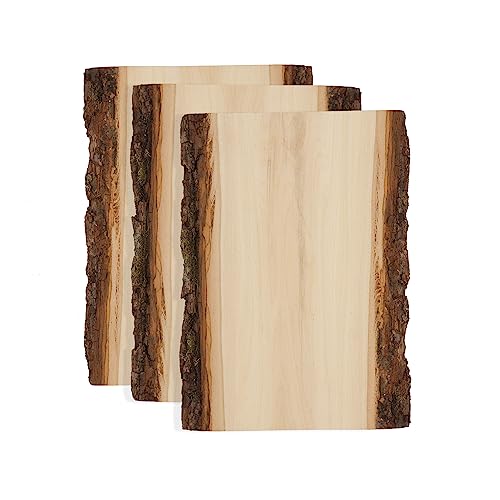 Walnut Hollow Lindenholzplatte, 17,8–22,9 cm breit x 27,9 cm mit lebendem Rand, Holz (3 Stück) – für Holzverbrennung, Heimdekoration und rustikale Hochzeiten von Walnut Hollow