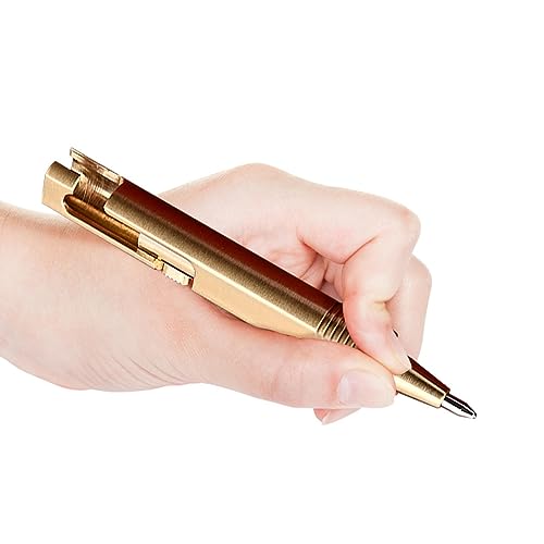 Walopola Mini-Metallstift - Kleine Stifte für Damen und Herren - Journal-Stifte, kurze Messing-Kugelschreiber für Journaling, Messing-Schreibgeräte für Zuhause, Schule von Walopola