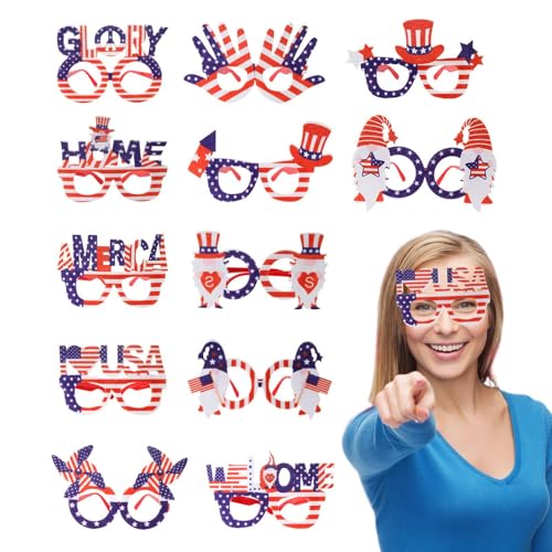 Walopola Patriotische Sonnenbrille – Dekoration zum 4. Juli, 12 x große Sonnenbrille, Partyzubehör und Zubehör für Unabhängigkeitstag, Pool-Partys, Fotoautomaten Walopola Patriotische Sonnenbrille – Dekoration zum 4. Juli, 12 x große Sonnenbrille, Partyzubehör und Zubehör für Unabhängigkeitstag, Pool-Partys, Fotoautomaten von Walopola