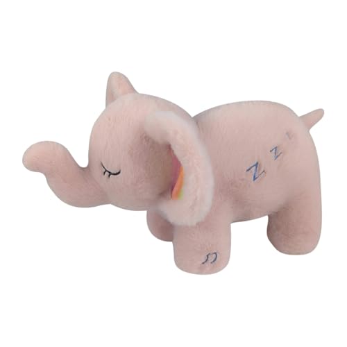 Walopola Schlafender Elefant, schlafendes Tier mit Musiklichtern – Tier-Elefant mit Musiklichtern, realistischer Atem-Plüsch für Kinder von Walopola