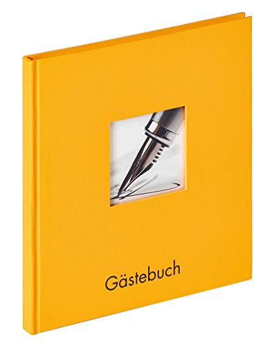 walther design Gästebuch maisgelb 23 x 25 cm mit Cover-Ausstanzung und Prägung, Fun GB-205-I von walther design