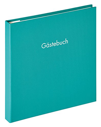 walther design Gästebuch petrolgrün 26 x 25 cm mit Prägung und Spiralbindung, Fun GB-206-K von walther design