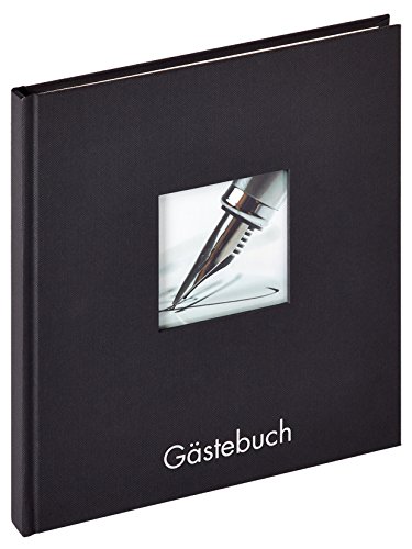 walther design Gästebuch schwarz 23 x 25 cm mit Cover-Ausstanzung und Prägung, Fun GB-205-B von walther design