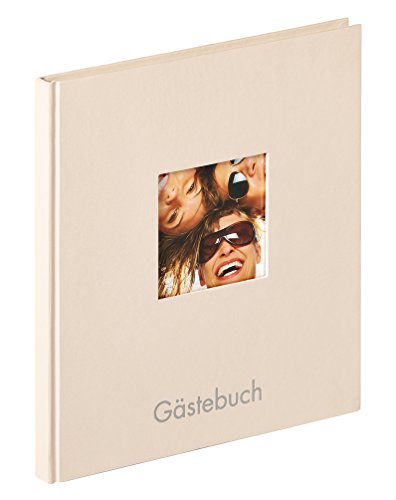 walther design Gästebuch sand 23 x 25 cm mit Cover-Ausstanzung und Prägung, Fun GB-205-C von walther design