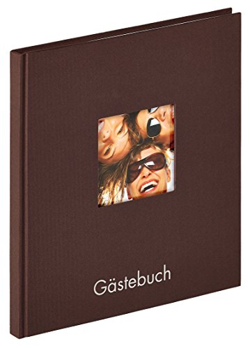 walther design Gästebuch dunkelbraun 23 x 25 cm mit Cover-Ausstanzung und Prägung, Fun GB-205-P von walther design