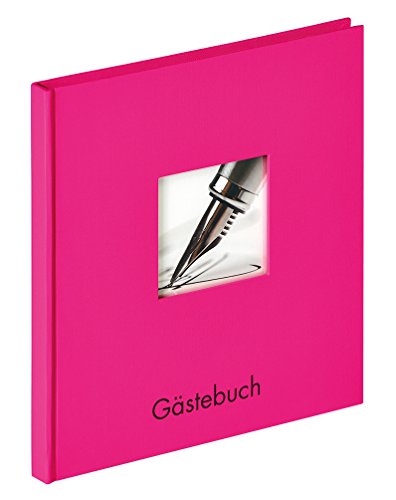 walther design Gästebuch pink 23 x 25 cm mit Cover-Ausstanzung und Prägung, Fun GB-205-Q von walther design