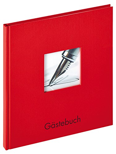 walther design Gästebuch rot 23 x 25 cm mit Cover-Ausstanzung und Prägung, Fun GB-205-R von walther design
