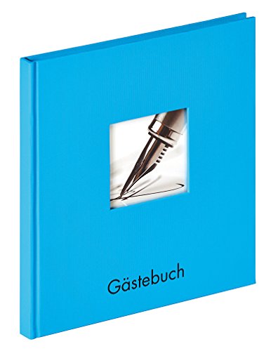 walther design Gästebuch oceanblau 23 x 25 cm mit Cover-Ausstanzung und Prägung, Fun GB-205-U von walther design