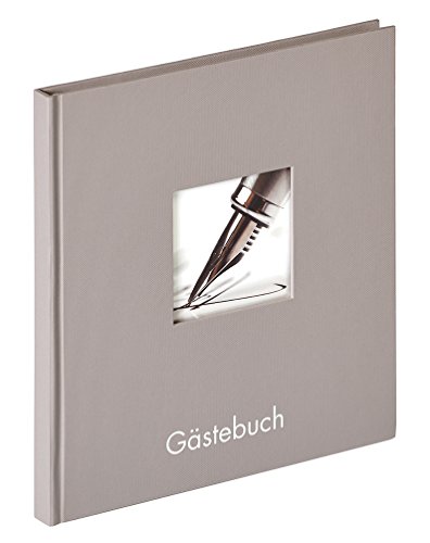 walther design Gästebuch grau 23 x 25 cm mit Cover-Ausstanzung und Prägung, Fun GB-205-X von walther design