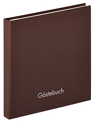 walther design Gästebuch dunkelbraun 26 x 25 cm mit Prägung und Spiralbindung, Fun GB-206-P von walther design