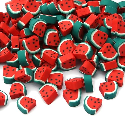 200 Stück Obst Perlen zum Auffädeln Polymer Clay Perlen für armbänder Kinder Armband perlen für die Herstellung von Schmuck Armbänder Halskette Ohrringen DIY HandwerkDreieckige Wassermelone von Waltonalice