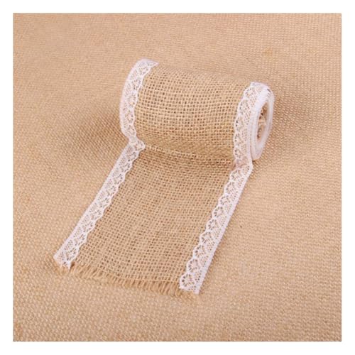 Waltonalice Jute-Spitzenbandrolle natürliches Juteband Jutespitzenbänder Burlap Ribbon weißen Spitzenbordüren Bindfaden für Bastelarbeiten Geschenkverpackungen Kränze rustikale Hochzeits 2# 1 Rolle Waltonalice Jute-Spitzenbandrolle natürliches Juteband Jutespitzenbänder Burlap Ribbon weißen Spitzenbordüren Bindfaden für Bastelarbeiten Geschenkverpackungen Kränze rustikale Hochzeits 2# 1 Rolle von Waltonalice