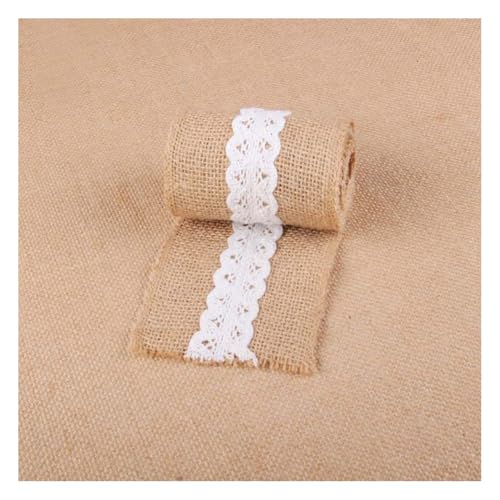 Waltonalice Jute-Spitzenbandrolle natürliches Juteband Jutespitzenbänder Burlap Ribbon weißen Spitzenbordüren Bindfaden für Bastelarbeiten Geschenkverpackungen Kränze rustikale Hochzeits 3# 4 Rolle Waltonalice Jute-Spitzenbandrolle natürliches Juteband Jutespitzenbänder Burlap Ribbon weißen Spitzenbordüren Bindfaden für Bastelarbeiten Geschenkverpackungen Kränze rustikale Hochzeits 3# 4 Rolle von Waltonalice