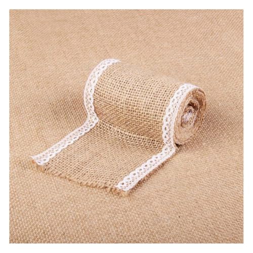 Waltonalice Jute-Spitzenbandrolle natürliches Juteband Jutespitzenbänder Burlap Ribbon weißen Spitzenbordüren Bindfaden für Bastelarbeiten Geschenkverpackungen Kränze rustikale Hochzeits 5# 4 Rolle Waltonalice Jute-Spitzenbandrolle natürliches Juteband Jutespitzenbänder Burlap Ribbon weißen Spitzenbordüren Bindfaden für Bastelarbeiten Geschenkverpackungen Kränze rustikale Hochzeits 5# 4 Rolle von Waltonalice