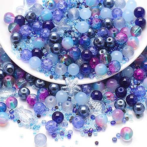 Waltonalice Perlen zur Schmuckherstellung Runde Glasperlen perlenset Bunte Kristallperlen mit Loch für DIY-Halsketten Armbänder Ohrringe Bastelbedarf Größen Farbenmix Indigoblau Waltonalice Perlen zur Schmuckherstellung Runde Glasperlen perlenset Bunte Kristallperlen mit Loch für DIY-Halsketten Armbänder Ohrringe Bastelbedarf Größen Farbenmix Indigoblau von Waltonalice