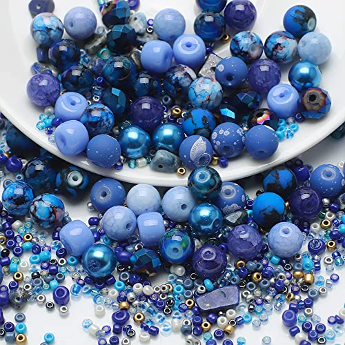 Waltonalice Perlen zur Schmuckherstellung Runde Glasperlen perlenset Bunte Kristallperlen mit Loch für DIY-Halsketten Armbänder Ohrringe Bastelbedarf Größen Farbenmix Tiefblau Waltonalice Perlen zur Schmuckherstellung Runde Glasperlen perlenset Bunte Kristallperlen mit Loch für DIY-Halsketten Armbänder Ohrringe Bastelbedarf Größen Farbenmix Tiefblau von Waltonalice