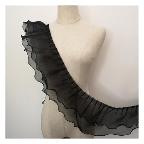 Waltonalice Spitzenband Plissee Spitze Band Doppelschicht spitzenborten bordüre Stoff breit bordüre Stoff für DIY Näharbeiten Kleid Bekleidung Kragen Kleidung Dekor 15cm breit, Schwarz 3 Meter Waltonalice Spitzenband Plissee Spitze Band Doppelschicht spitzenborten bordüre Stoff breit bordüre Stoff für DIY Näharbeiten Kleid Bekleidung Kragen Kleidung Dekor 15cm breit, Schwarz 3 Meter von Waltonalice