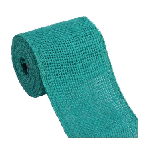 Waltonalice natürliches Juteband farbige Juteband-Rollen Bastelband Geschenkband für Urlaub Party Verpackung DIY Handwerk Hochzeit Dekoration Bastelarbeiten Kranz Party-Dekorationen Pfauenblau 2 Rolle von Waltonalice