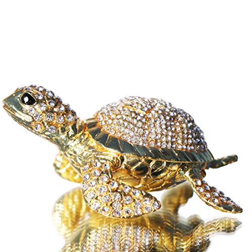 Waltz&F Schmuckschatulle mit Schildkröten-Design, handbemalt, zum Sammeln gold von Waltz&F
