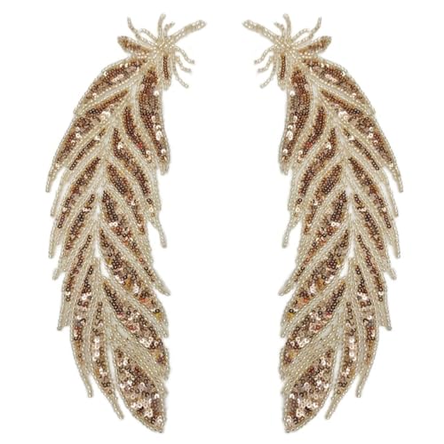 1 Paar Gestickte Paillettenperlen Federdekoration Stoffaufnäher Feather Stickpatches Spitzenapplikation Bestickte Applikationen zum Aufnähen für DIY Handwerk Hochzeit Kleiderdekoration,Roségold 1 Paar Gestickte Paillettenperlen Federdekoration Stoffaufnäher Feather Stickpatches Spitzenapplikation Bestickte Applikationen zum Aufnähen für DIY Handwerk Hochzeit Kleiderdekoration,Roségold von Wambere