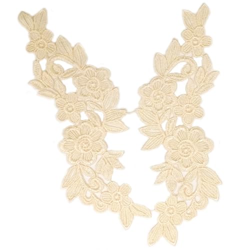 1 Paar Spitzenapplikation Blumenstickerei Patch,Blumen Spitze Nähen Applikation Kragen Applikation DIY Handwerk Ausschnitt Nähen Stickerei Patches Zubehör für Cheongsam Kleidung Kleid,Beige 1 Paar Spitzenapplikation Blumenstickerei Patch,Blumen Spitze Nähen Applikation Kragen Applikation DIY Handwerk Ausschnitt Nähen Stickerei Patches Zubehör für Cheongsam Kleidung Kleid,Beige von Wambere
