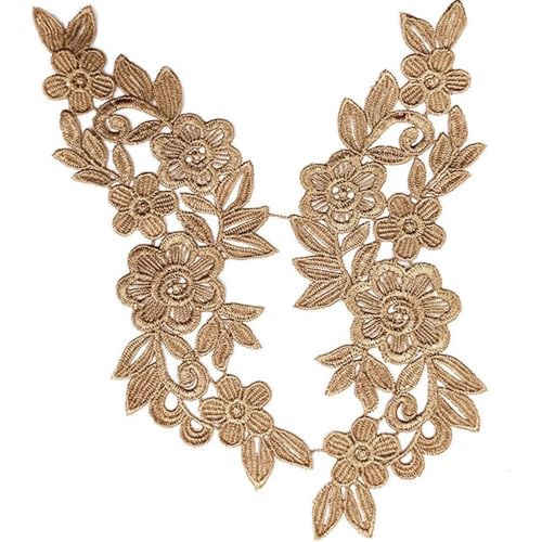 1 Paar Spitzenapplikation Blumenstickerei Patch,Blumen Spitze Nähen Applikation Kragen Applikation DIY Handwerk Ausschnitt Nähen Stickerei Patches Zubehör für Cheongsam Kleidung Kleid,Braun 1 Paar Spitzenapplikation Blumenstickerei Patch,Blumen Spitze Nähen Applikation Kragen Applikation DIY Handwerk Ausschnitt Nähen Stickerei Patches Zubehör für Cheongsam Kleidung Kleid,Braun von Wambere