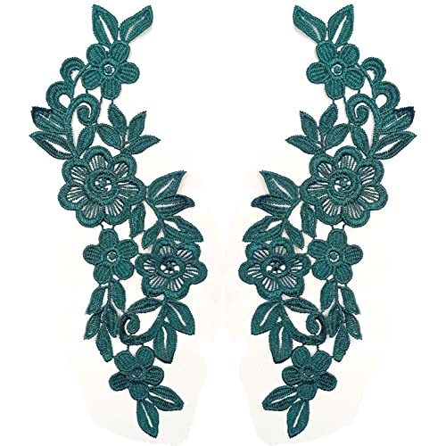 1 Paar Spitzenapplikation Blumenstickerei Patch,Blumen Spitze Nähen Applikation Kragen Applikation DIY Handwerk Ausschnitt Nähen Stickerei Patches Zubehör für Cheongsam Kleidung Kleid,Dunkelgrün 1 Paar Spitzenapplikation Blumenstickerei Patch,Blumen Spitze Nähen Applikation Kragen Applikation DIY Handwerk Ausschnitt Nähen Stickerei Patches Zubehör für Cheongsam Kleidung Kleid,Dunkelgrün von Wambere