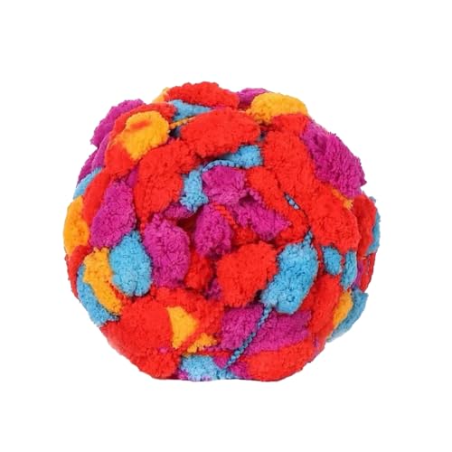 1 Rolle 130g ca.28m Dicke Wolle Garn Pom Pom Ball Wolle Strickwolle Garn Plüschballgarn,Wolle zum Häkeln und Stricken,für DIY Handgemacht Kunsthandwerk Schals Mützen Kissen Decken,Farbe 4 von Wambere