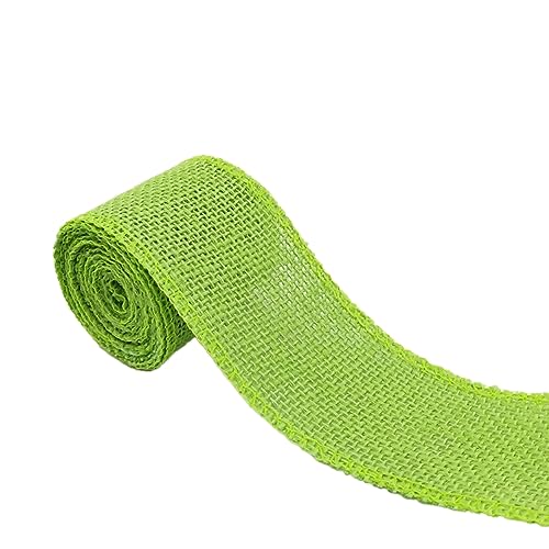 1 Rollen 6cm×2m Juteband Spitzenband Burlap Ribbon Leinenband Spitze Sackleinen Band Dekoband Geschenkband Für Weihnachten Hochzeit Geburtstag Bankett Party Geschenkverpackung Dekoration,Grün A von Wambere