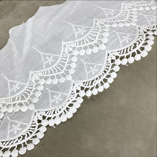 1 Yard 14cm Breite Vintage Spitzenborte Spitzenband Spitzenbordüre Stickerei Dekoband Zierband Spitze Blumenband Borte für Nähen Handwerk Dessous Hochzeitskleid Hochzeit Haus Deko,Weiss von Wambere