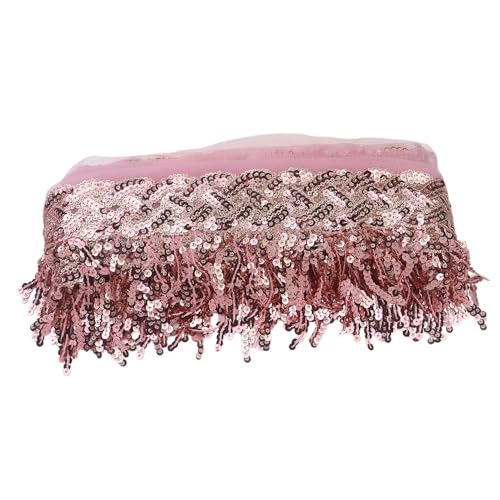 1 Yard Spitzenband Paillette Fransen Trim Dekoration Fransenband Ribbon Blumenband Kleidungsstück Zubehör Paillettenband für Heimwerker Nähen Basteln Heimdekoration Kleidung Hochzeit,Pink von Wambere