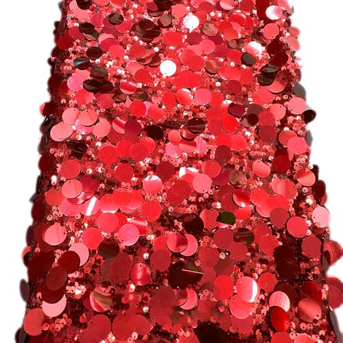 1 Yard x 125cm Glitzer Pailletten Stoff Dekostoff Paillettenstoff Bekleidungsstoff Bastelstoff für Nähen DIY Kunsthandwerk Hochzeit Party Bankett Abendessen Kleidungsdekoration,Rot 1 Yard x 125cm Glitzer Pailletten Stoff Dekostoff Paillettenstoff Bekleidungsstoff Bastelstoff für Nähen DIY Kunsthandwerk Hochzeit Party Bankett Abendessen Kleidungsdekoration,Rot von Wambere