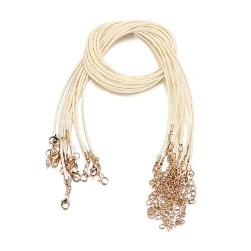 10 Stück 1.5mm Geflochtene Gewachste Halskette Mit Anhängerschlaufe Ösen Lederband Kette mit Verschluss Lederband Kette Ohne Anhänger für DIY Handwerk Basteln Schmuckherstellung,Beige 10 Stück 1.5mm Geflochtene Gewachste Halskette Mit Anhängerschlaufe Ösen Lederband Kette mit Verschluss Lederband Kette Ohne Anhänger für DIY Handwerk Basteln Schmuckherstellung,Beige von Wambere