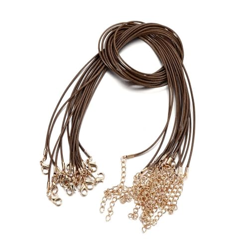 10 Stück 1.5mm Geflochtene Gewachste Halskette Mit Anhängerschlaufe Ösen Lederband Kette mit Verschluss Lederband Kette Ohne Anhänger für DIY Handwerk Basteln Schmuckherstellung,Kaffee 10 Stück 1.5mm Geflochtene Gewachste Halskette Mit Anhängerschlaufe Ösen Lederband Kette mit Verschluss Lederband Kette Ohne Anhänger für DIY Handwerk Basteln Schmuckherstellung,Kaffee von Wambere