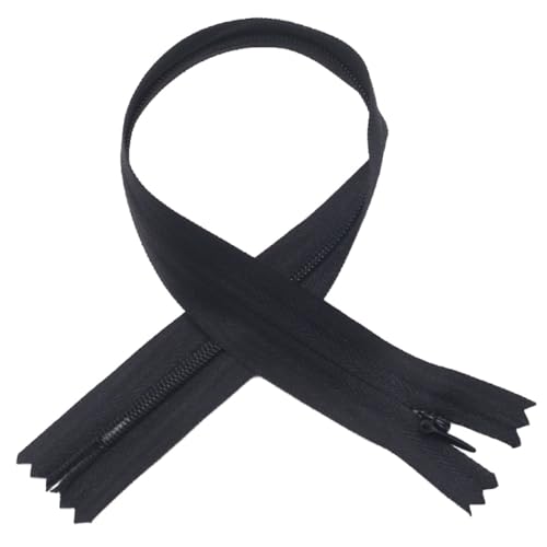 10 Stück 18cm Reißverschluss Unsichtbarer Reißverschluss,Nylon Geschlossener Reißverschluss,Reißverschluss zum Nähen,DIY Handwerk Handtasche Taschenzubehör Bekleidungszubehör,Schwarz von Wambere