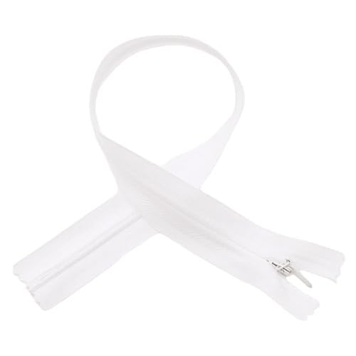 10 Stück 25cm Reißverschluss Unsichtbarer Reißverschluss,Nylon Geschlossener Reißverschluss,Reißverschluss zum Nähen,DIY Handwerk Handtasche Taschenzubehör Bekleidungszubehör,Weiß von Wambere