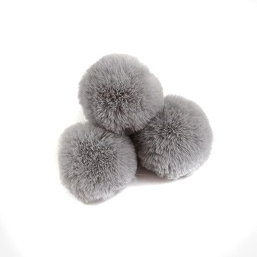 Wambere 10 Stück 8cm Pompons zum Basteln,Pompon Kunstfell Bommel Plüschbälle mit Elastischer Schlaufe,für DIY Kunsthandwerk Haarschmuck Hochzeiten Geburtstage Weihnachten Dekorationen,Grau A Wambere 10 Stück 8cm Pompons zum Basteln,Pompon Kunstfell Bommel Plüschbälle mit Elastischer Schlaufe,für DIY Kunsthandwerk Haarschmuck Hochzeiten Geburtstage Weihnachten Dekorationen,Grau A von Wambere