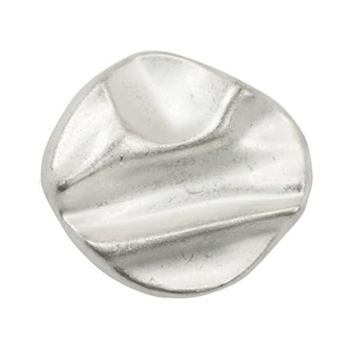 10 Stück Knöpfe 23mm Metallknöpfe Vintage Unregelmäßige Faltenknöpfe Hemdknöpfe Zierknöpfe Mantelknöpfe Jackenknöpfe Windjackenknöpfe für DIY Nähen Basteln Handwerk Kleidungsdekoration,Silber von Wambere