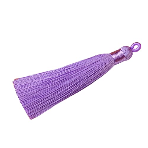 10 Stück Quasten Anhänger,8cm Bunte Quasten-Lesezeichen,Tassel Troddel Armband Schlüsselanhänger Basteln Quaste für Ohrringe Schmuckherstellung Taschen Lesezeichen DIY Handwerk Zubehör,Lila von Wambere