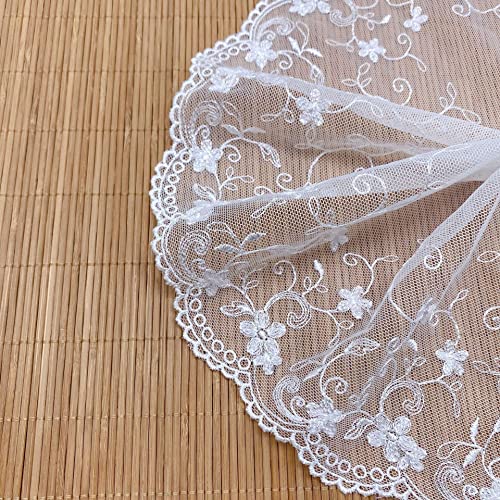 10 Yard Vintage Blumen Stickerei Spitze Tüllstoff,14.5cm Spitzenborte Dekoband Spitzenbordüre Spitze Geschenkband Zierband Spitzenband für Hochzeit DIY Basteln Nähen Geschenkverpackung,Weiss 10 Yard Vintage Blumen Stickerei Spitze Tüllstoff,14.5cm Spitzenborte Dekoband Spitzenbordüre Spitze Geschenkband Zierband Spitzenband für Hochzeit DIY Basteln Nähen Geschenkverpackung,Weiss von Wambere