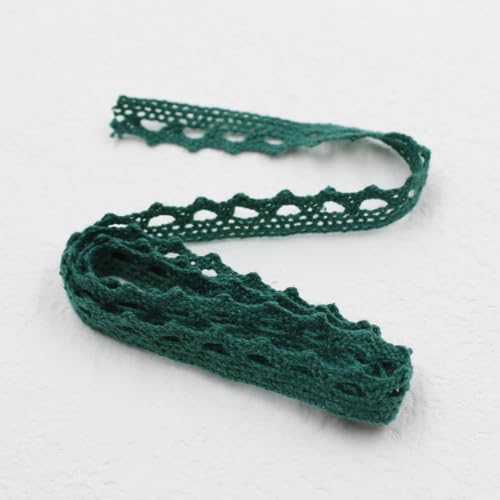 10 Yards 1cm Baumwollspitze spitzenband Vintage Häkelband Spitzenborte Spitzenbordüre Spitzenbesatz Zierband für Nähen DIY Handwerk Hochzeit Kleidung Deko Scrapbooking Geschenkbox,Dunkelgrün von Wambere
