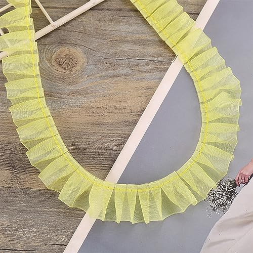 10 Yards 2.5 cm Spitzenband Gerafftes Rüschen Spitzenborte Elastisches Stoff Spitzenbesatz,Vintage Spitze-Borten Deko,für DIY Nähen Handwerk Hochzeit Deko Scrapbooking Geschenkverpackung,Gelb 10 Yards 2.5 cm Spitzenband Gerafftes Rüschen Spitzenborte Elastisches Stoff Spitzenbesatz,Vintage Spitze-Borten Deko,für DIY Nähen Handwerk Hochzeit Deko Scrapbooking Geschenkverpackung,Gelb von Wambere