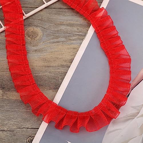 10 Yards 2.5 cm Spitzenband Gerafftes Rüschen Spitzenborte Elastisches Stoff Spitzenbesatz,Vintage Spitze-Borten Deko,für DIY Nähen Handwerk Hochzeit Deko Scrapbooking Geschenkverpackung,Rot 10 Yards 2.5 cm Spitzenband Gerafftes Rüschen Spitzenborte Elastisches Stoff Spitzenbesatz,Vintage Spitze-Borten Deko,für DIY Nähen Handwerk Hochzeit Deko Scrapbooking Geschenkverpackung,Rot von Wambere