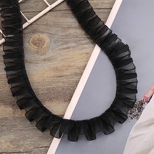 10 Yards 2.5 cm Spitzenband Gerafftes Rüschen Spitzenborte Elastisches Stoff Spitzenbesatz,Vintage Spitze-Borten Deko,für DIY Nähen Handwerk Hochzeit Deko Scrapbooking Geschenkverpackung,Schwarz 10 Yards 2.5 cm Spitzenband Gerafftes Rüschen Spitzenborte Elastisches Stoff Spitzenbesatz,Vintage Spitze-Borten Deko,für DIY Nähen Handwerk Hochzeit Deko Scrapbooking Geschenkverpackung,Schwarz von Wambere